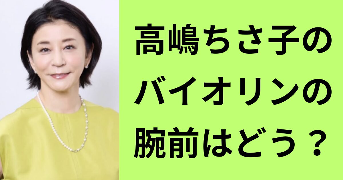 高嶋ちさ子のバイオリンの腕前はどう？評判とエピソードをリサーチ！ | ひでブログ